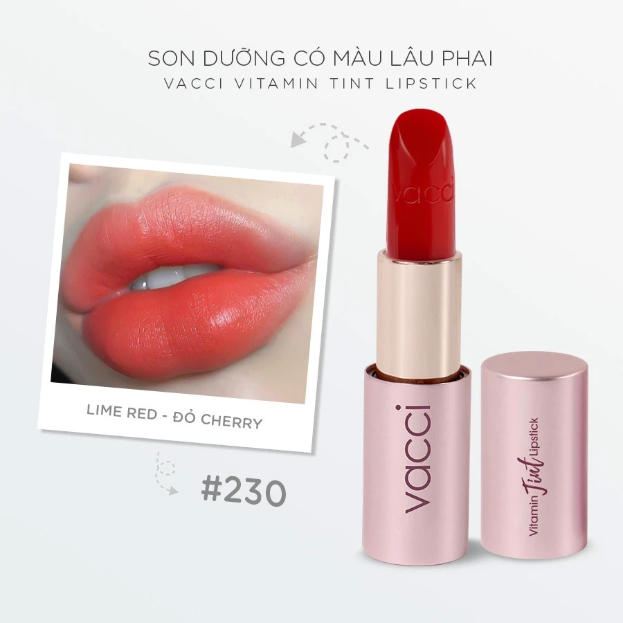 Son Vacci Vitamin dưỡng môi lâu trôi - VACCI LUXE COLLECTION VITAMIN TINT LIPSTICK