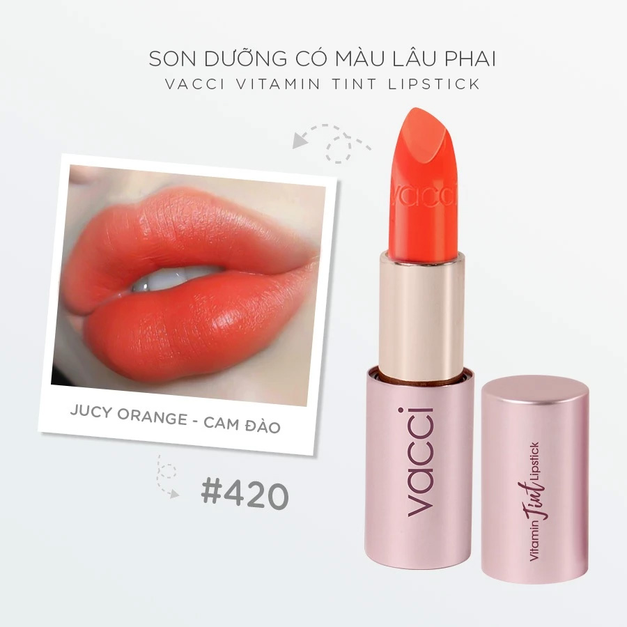 Son Vacci Vitamin dưỡng môi lâu trôi - VACCI LUXE COLLECTION VITAMIN TINT LIPSTICK