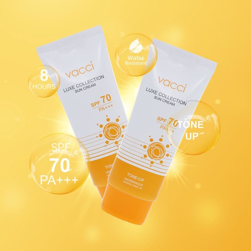 Kem chống nắng mặt & toàn thân Vacci - Luxe Collection Sun cream SPF70 Pa++