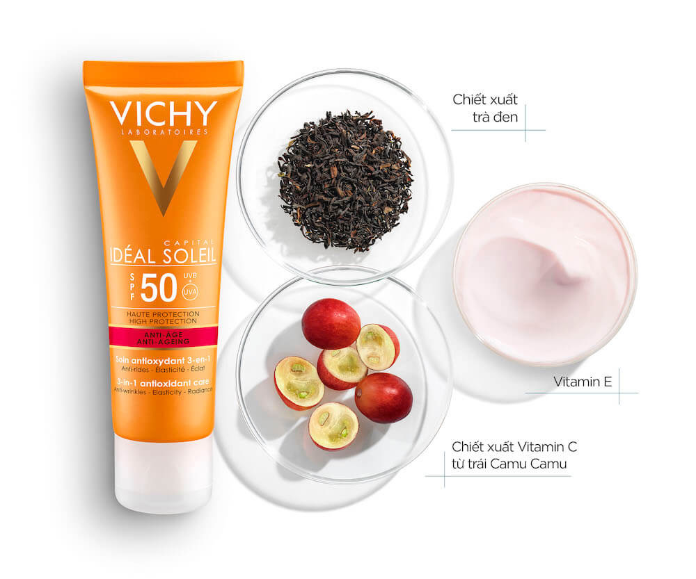 Kem chống nắng Vichy IDEAL SOLEIL ANTI chống lão hóa và dưỡng da spf 50 pa
