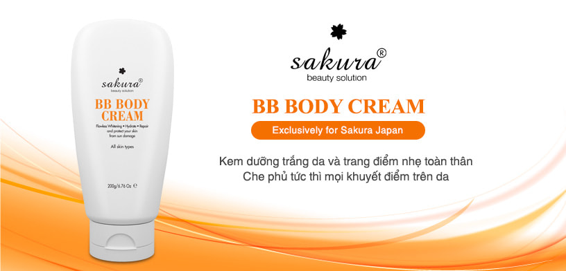 Kem dưỡng trang điểm trắng da toàn thân Sakura Skin Whitening BB Body Cream