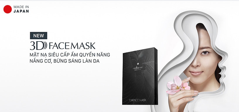 Mặt nạ cung cấp dưỡng ẩm làm sáng da nâng cơ Sakura 3D Face Mask