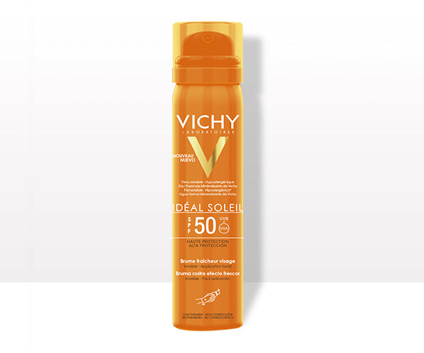 Xịt khoáng chống nắng Vichy Ideal Soleil giảm dầu khô ráo & không gây nhờn rít spf 50 Uva & Uvb